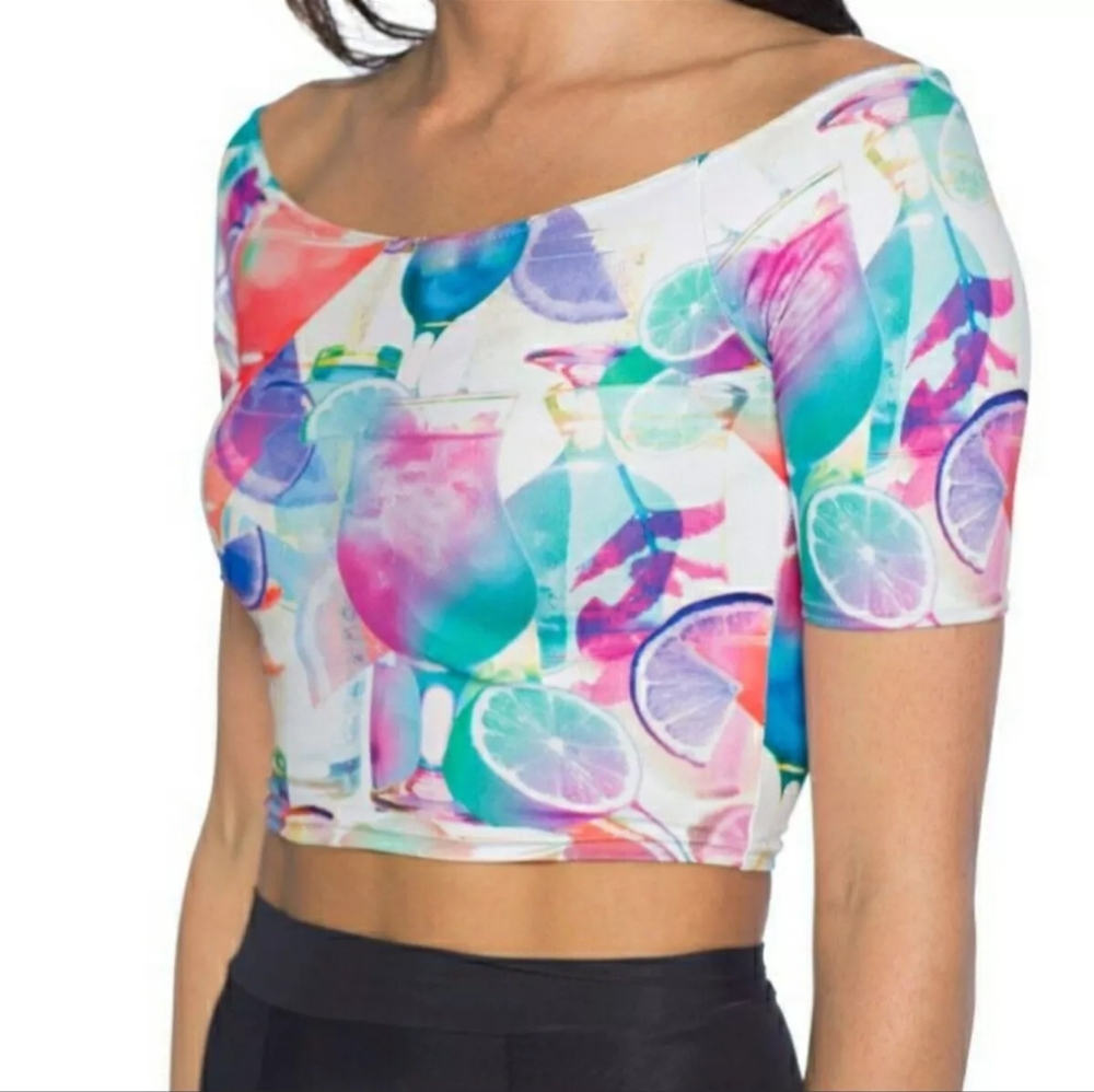 Blackmilk Cocktail Drinks Crop Top / Size Medium